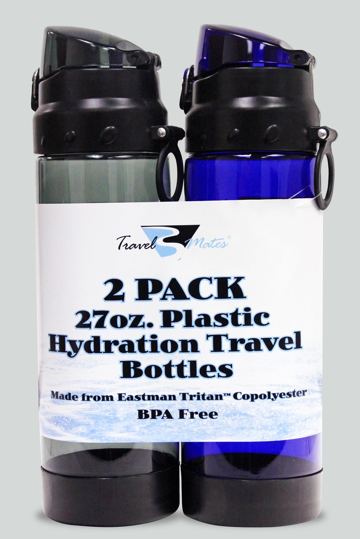 2 Pack Hydration Travel Bottles, 27oz