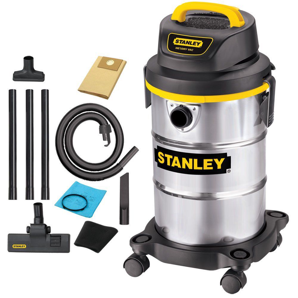 Stanley 5 Gallon 4.5 Peak HP Stainless Steel Wet/Dry Vacuum