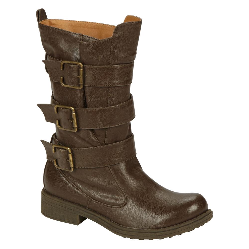 Qupid Women&#8217;s Raggae-01 Buckle Boot - Brown