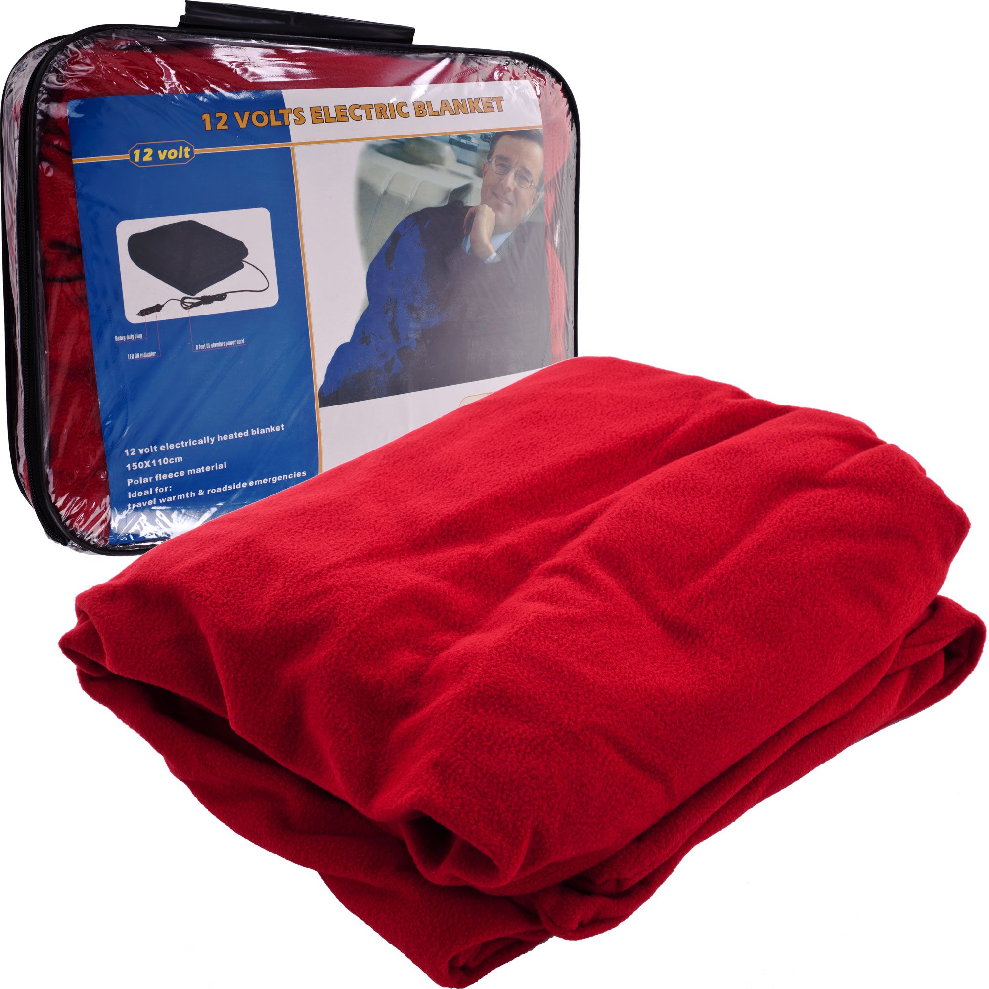 Trademark Tools Electric Blanket for Automobile - 12 volt - Red