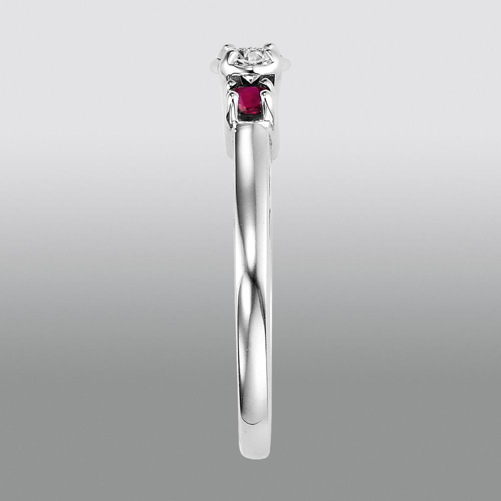 Promise Your Love 1/3 Cttw. Round Cut Ruby and Diamond Engagement Ring Sterling Silver