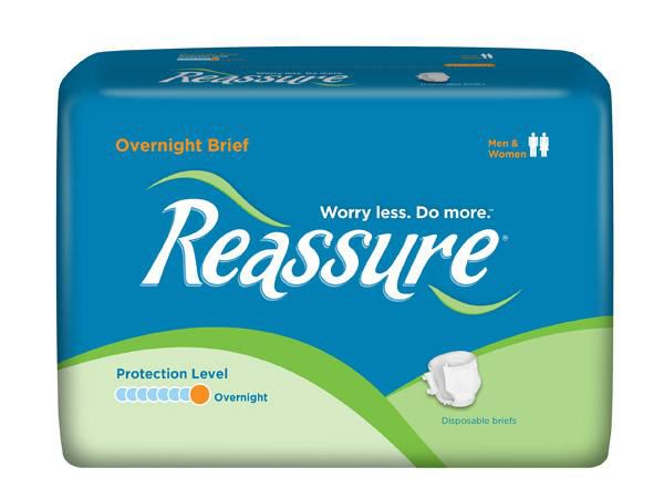 Reassure Overnight Briefs, Bag of 18, Large