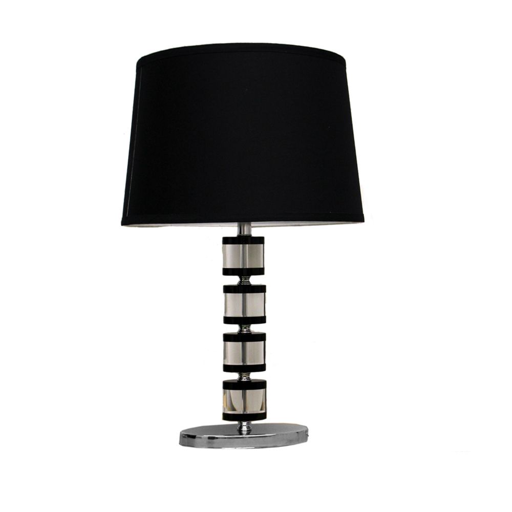 Ore 24"H OVAL CRYSAL BLACK/CLEAR TABLE LAMP