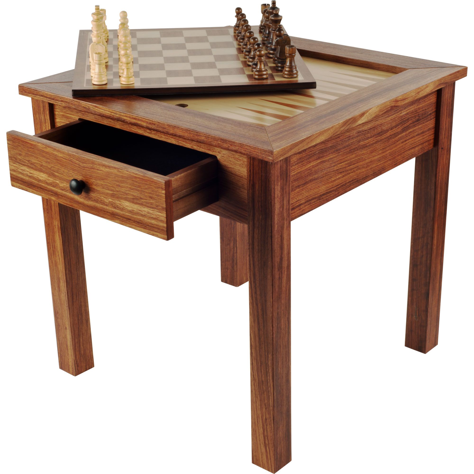 Trademark Global Wood 3 in 1 Chess Backgammon Table