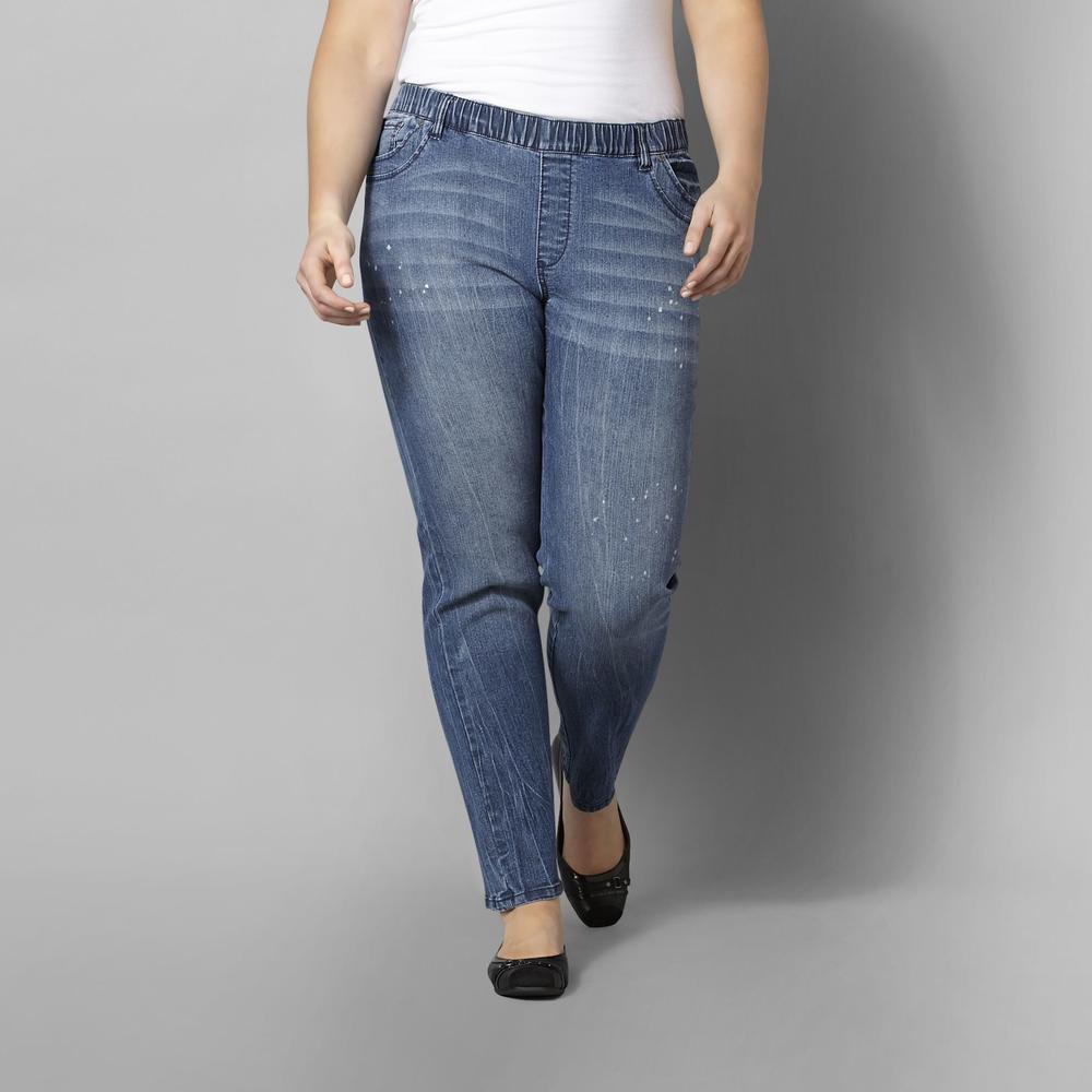 Love Your Style, Love Your Size Women's Plus Elastic-Waist Jeans