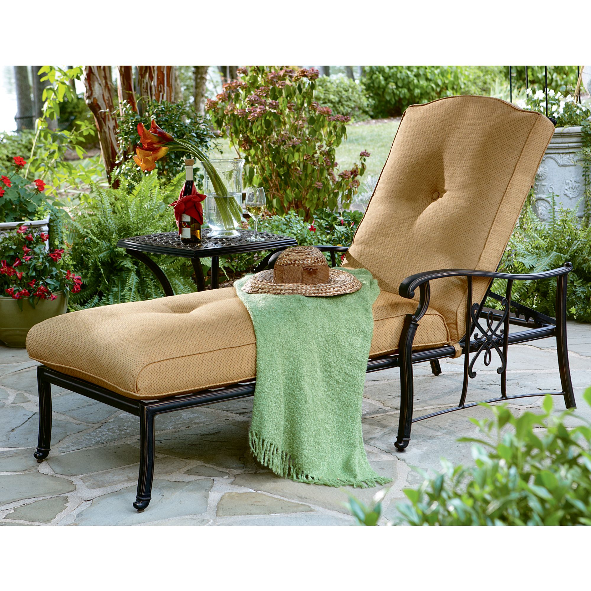 Agio Amalfi Cushioned Chaise Lounge With Pillow* Yakinyx
