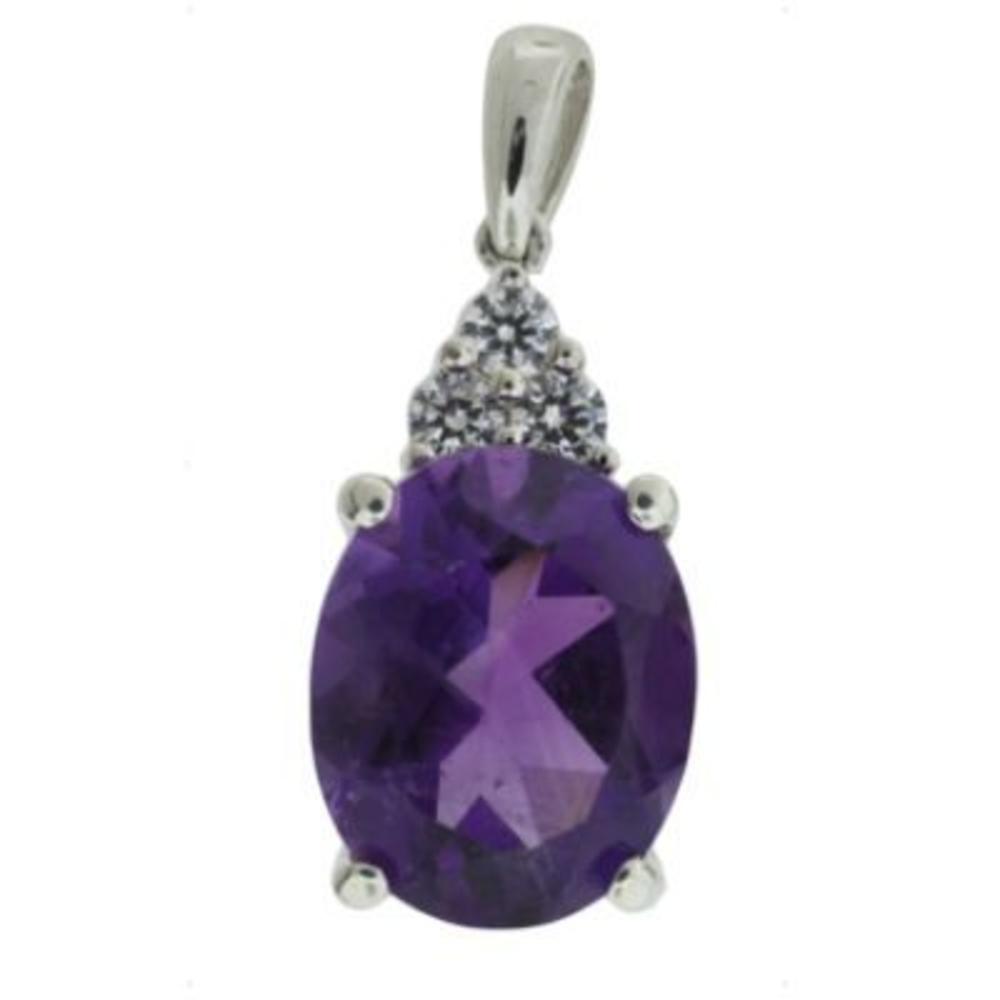Sterling Silver Lab Created Amethyst Pendant