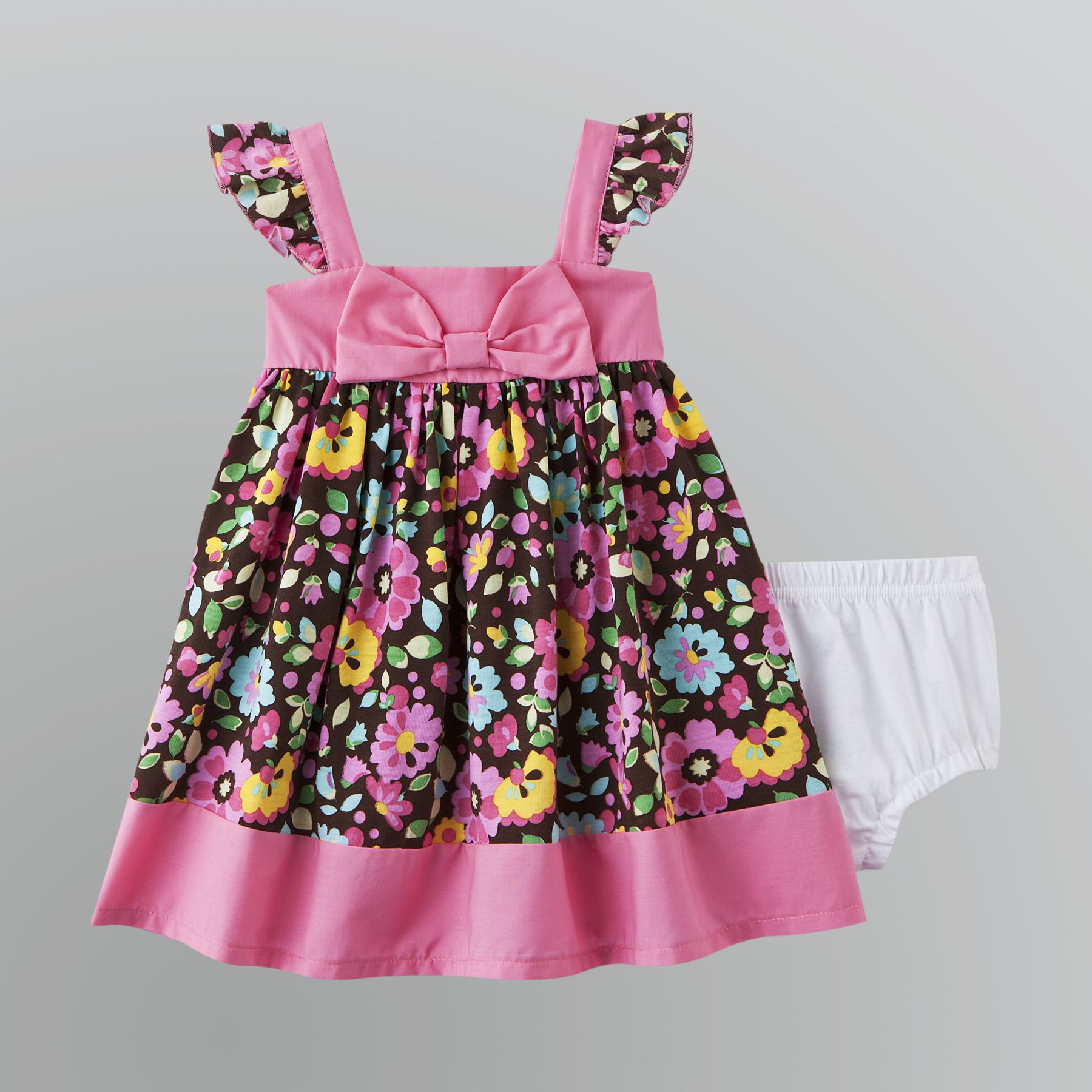 WonderKids Infant and Toddler Girl's Floral Apron Dress