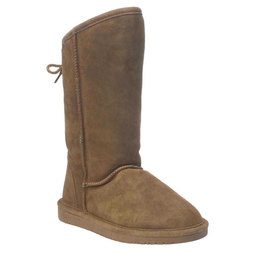 bearpaw boots with bows on back