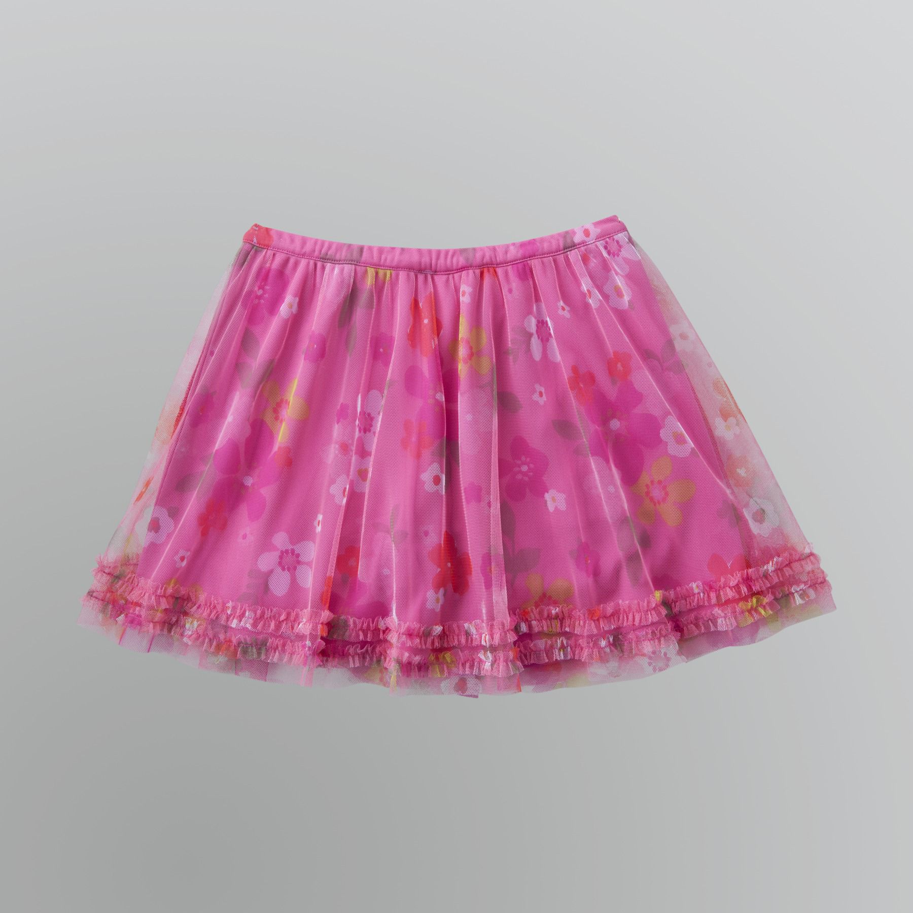 Basic Editions Girl's Floral Mesh Skirt