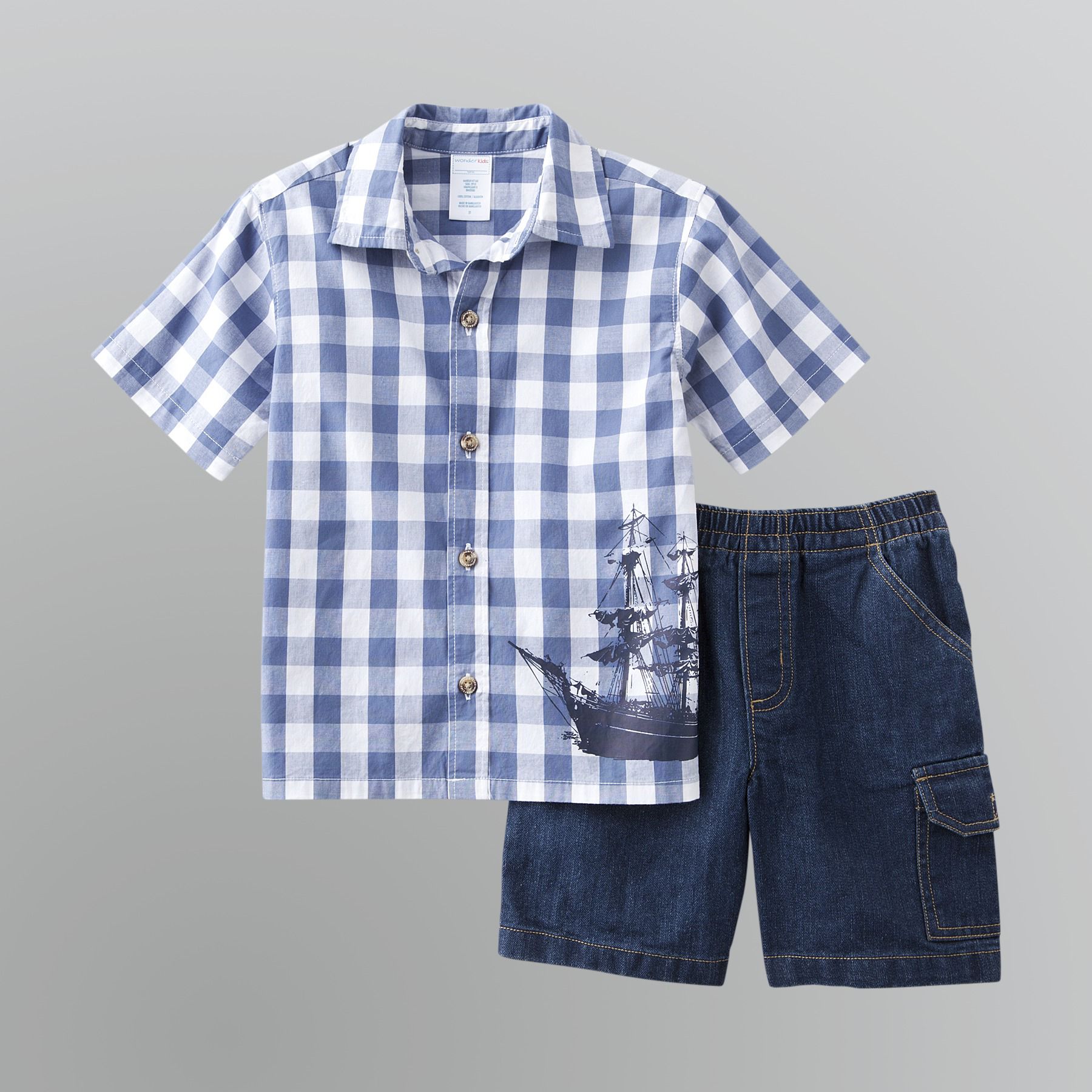 WonderKids Infant and Toddler Boy's Shirt and Shorts Set