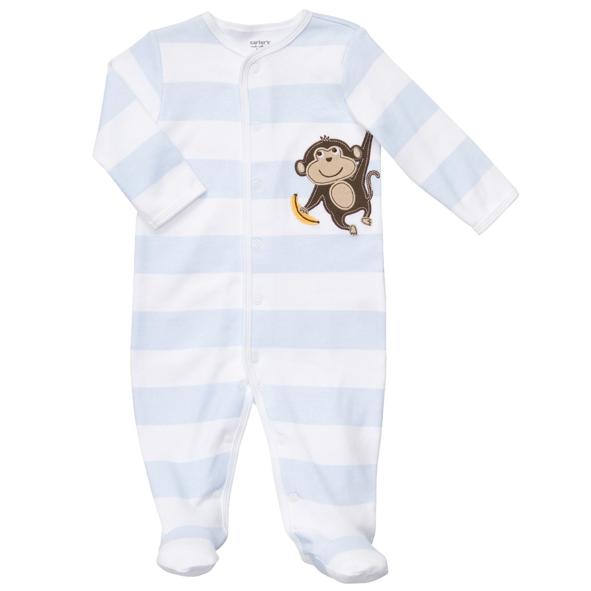 Carter's Baby Boys&#8217; Monkey Sleeper Blue Stripe