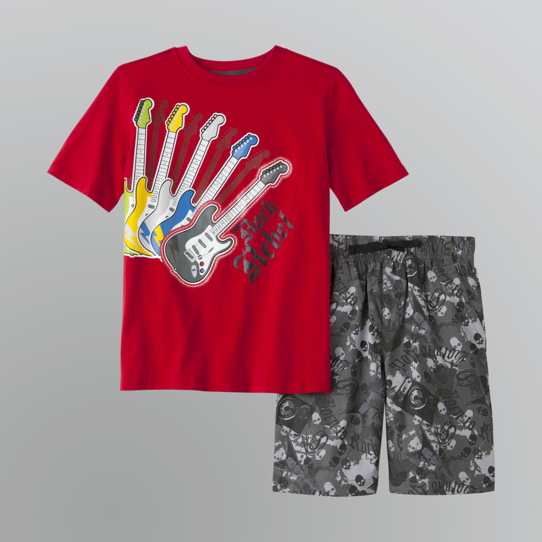 Basic Editions Boy's Rock 'n' Roll T-Shirt and Shorts Set