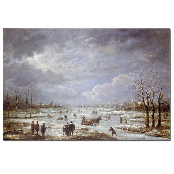 Trademark Global 22x32 inches Aert van der Neer "Winter Landscape"