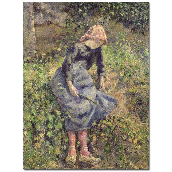 Trademark Global 18x24 inches Camille Pissarro "Girl with a Stick 1881"