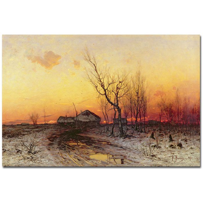 Trademark Global 16x24 inches Julius Klever "Winter Landscape"