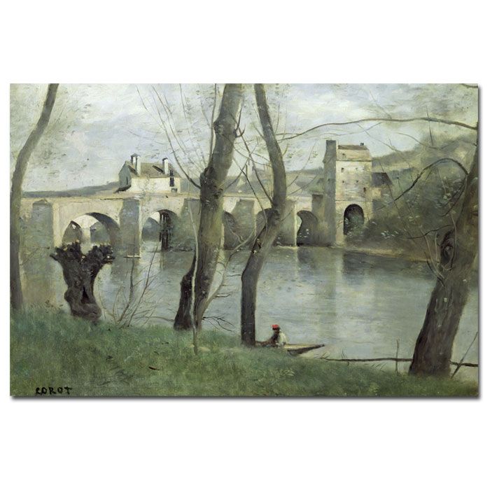 Trademark Global 22x32 inches Jean Baptiste Corot "The Bridge Mantes"