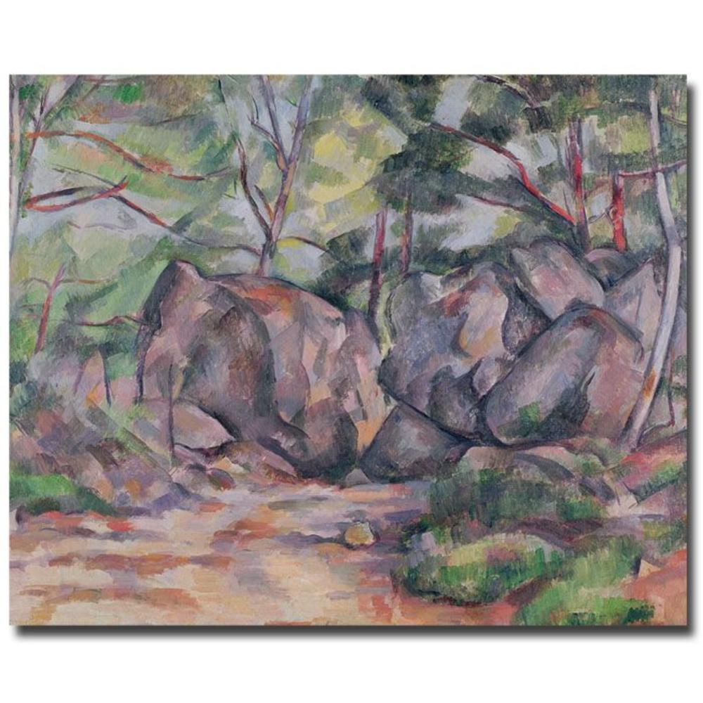 Trademark Global 35x47 inches Paul Cezanne "Woodland with Boulders  1893"