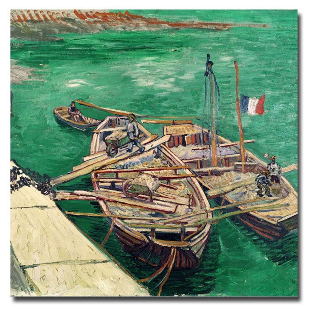 Trademark Global 35x35 inches "Landing Stage with Boats - 1888" by Vincent van Gogh