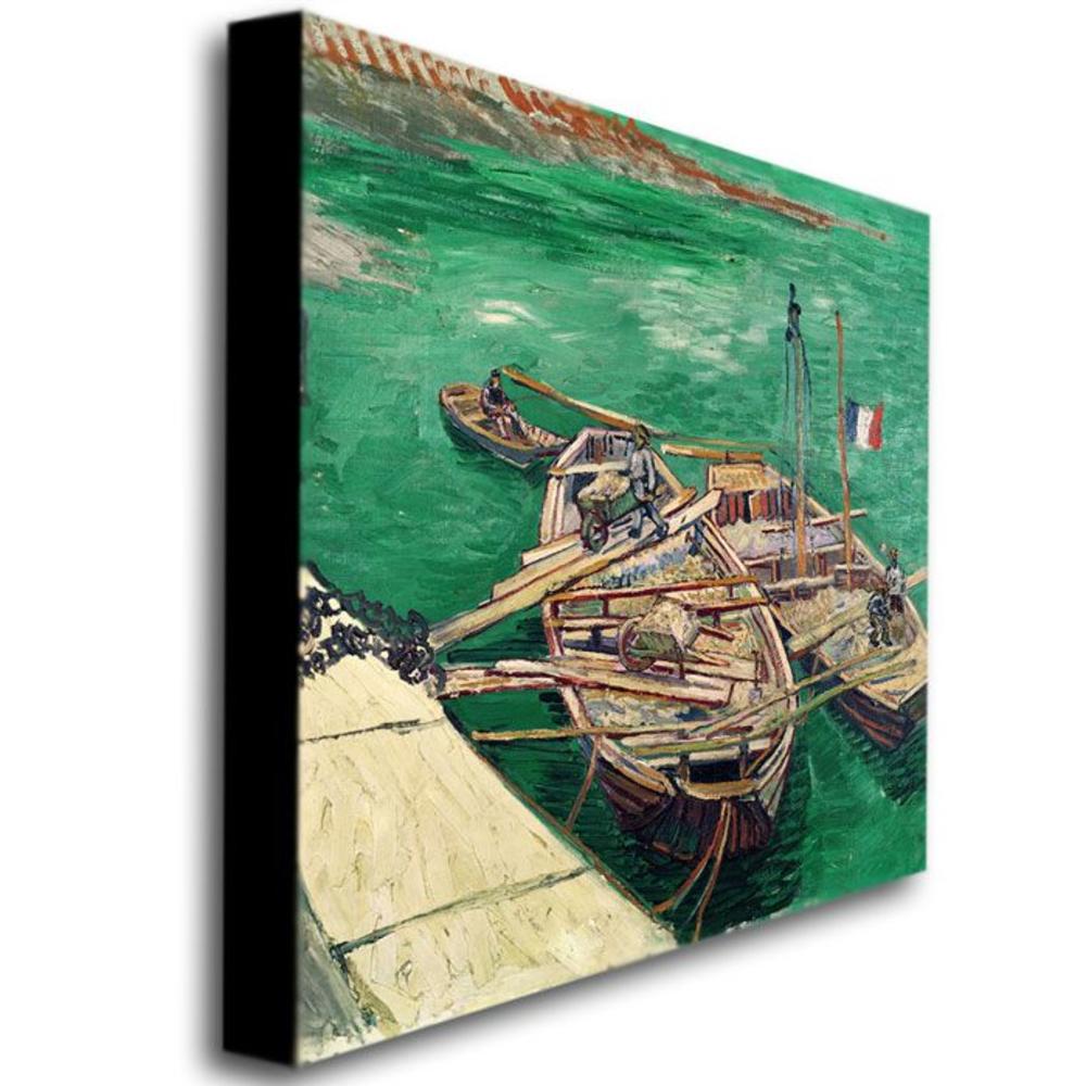 Trademark Global 35x35 inches "Landing Stage with Boats - 1888" by Vincent van Gogh