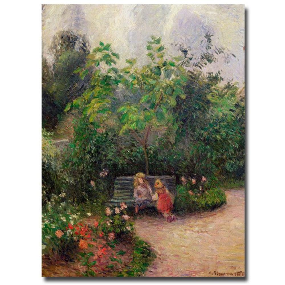 Trademark Global 35x47 inches Camille Pissarro "Gardern at the Hermitage  Pontoise  1877"