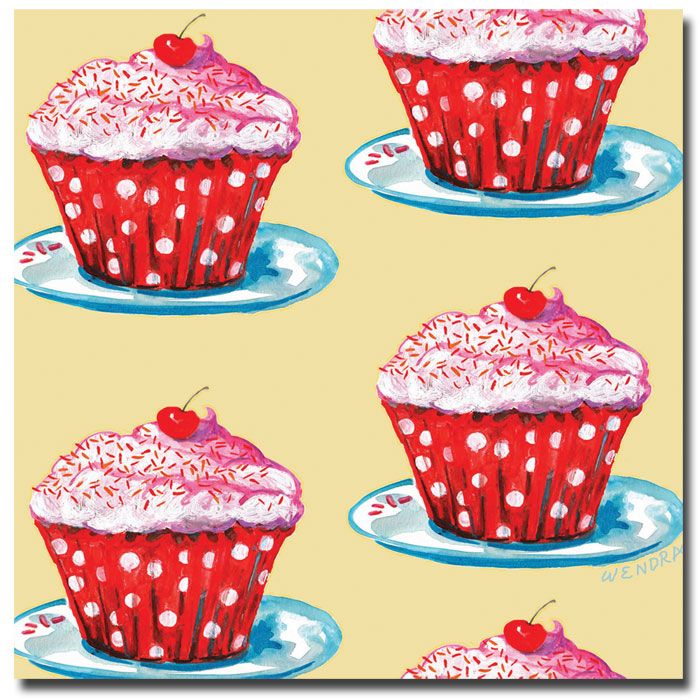 Trademark Global Wendra 'Cherry Cupcakes' Canvas Art