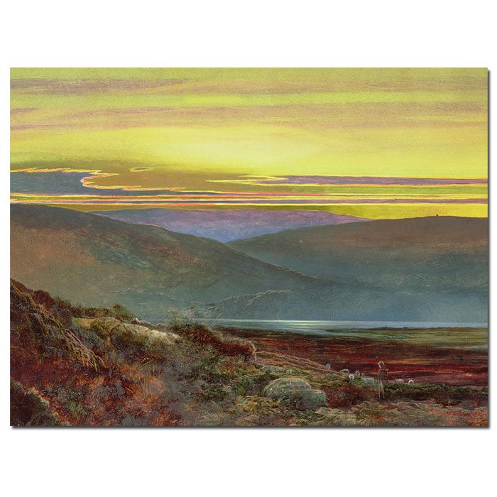 Trademark Global 35x47 inches "A Lake Landscape at Sunset" by John Grmishaw