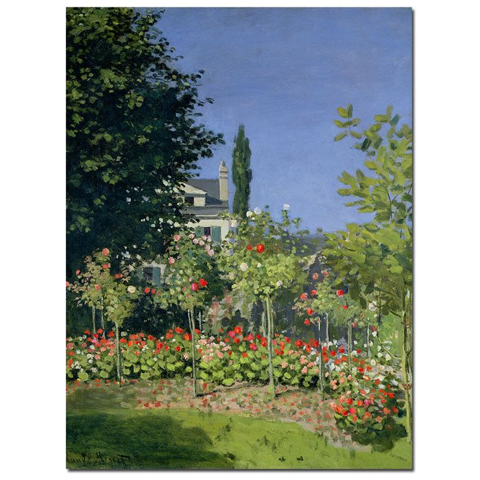Trademark Global 14x19 inches "Flowering Garden at Sainte-Adresse - 1866" by Claude Monet