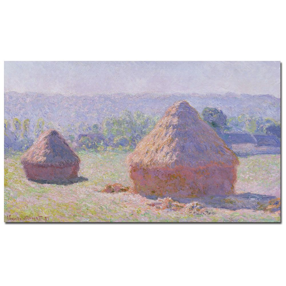 Trademark Global 10x19 inches "Grainstacks on a Summer Morning - 1891" by Claude Monet