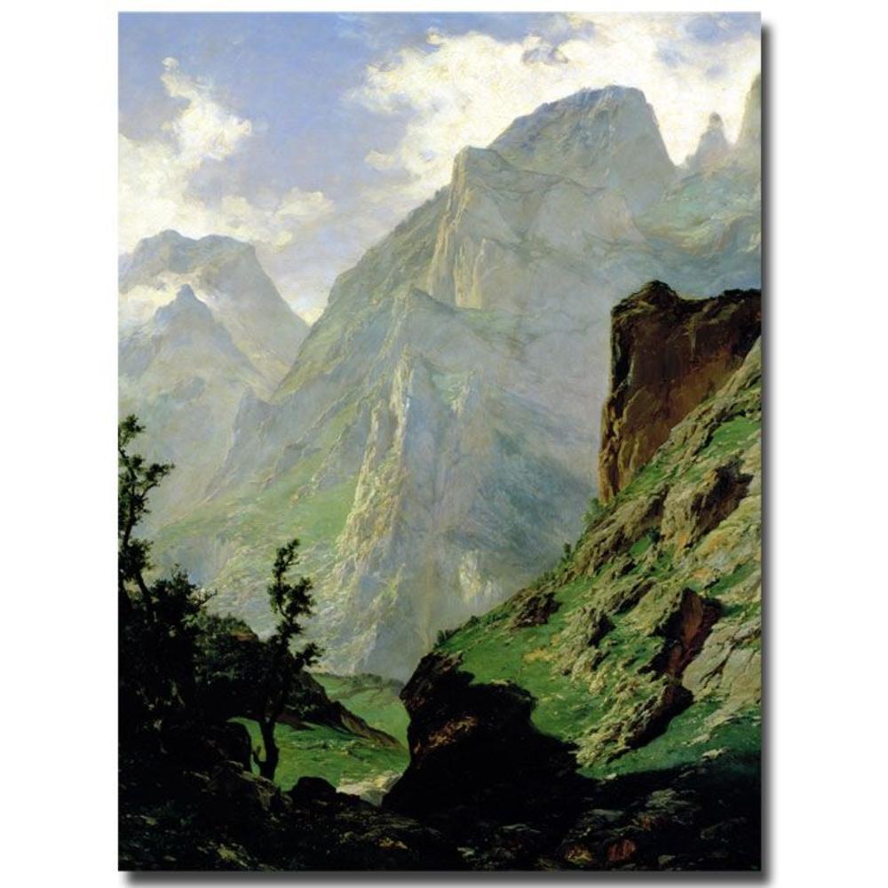 Trademark Global 18x24 inches Carlos de Haes "Mountains in Europe  1876"