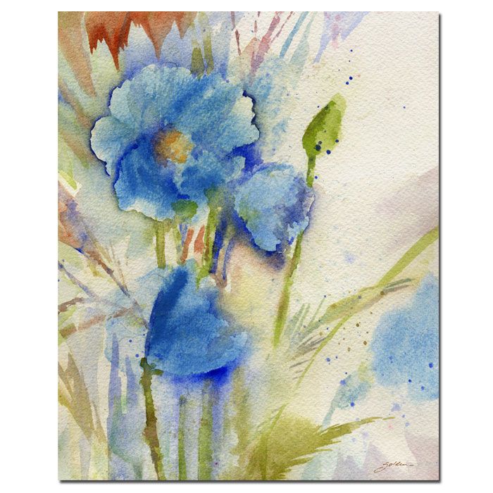 Trademark Global Sheila Golden 'Magical Blue Poppy' Canvas Art