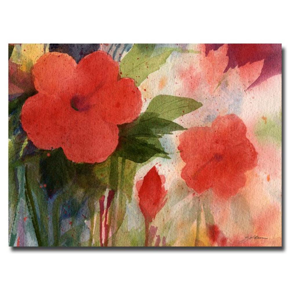 Trademark Global Sheila Golden 'Red Blossoms' Canvas Art