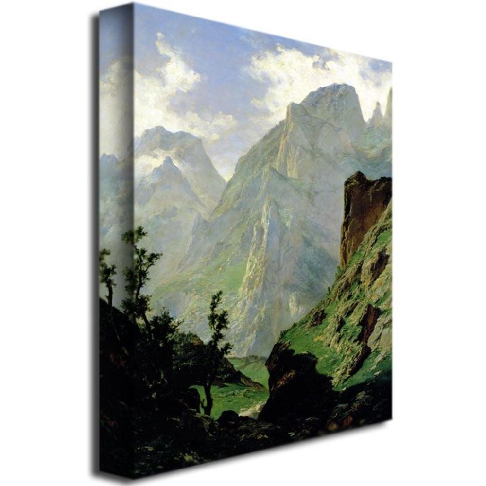 Trademark Global 35x47 inches Carlos de Haes "Mountains in Europe  1876"