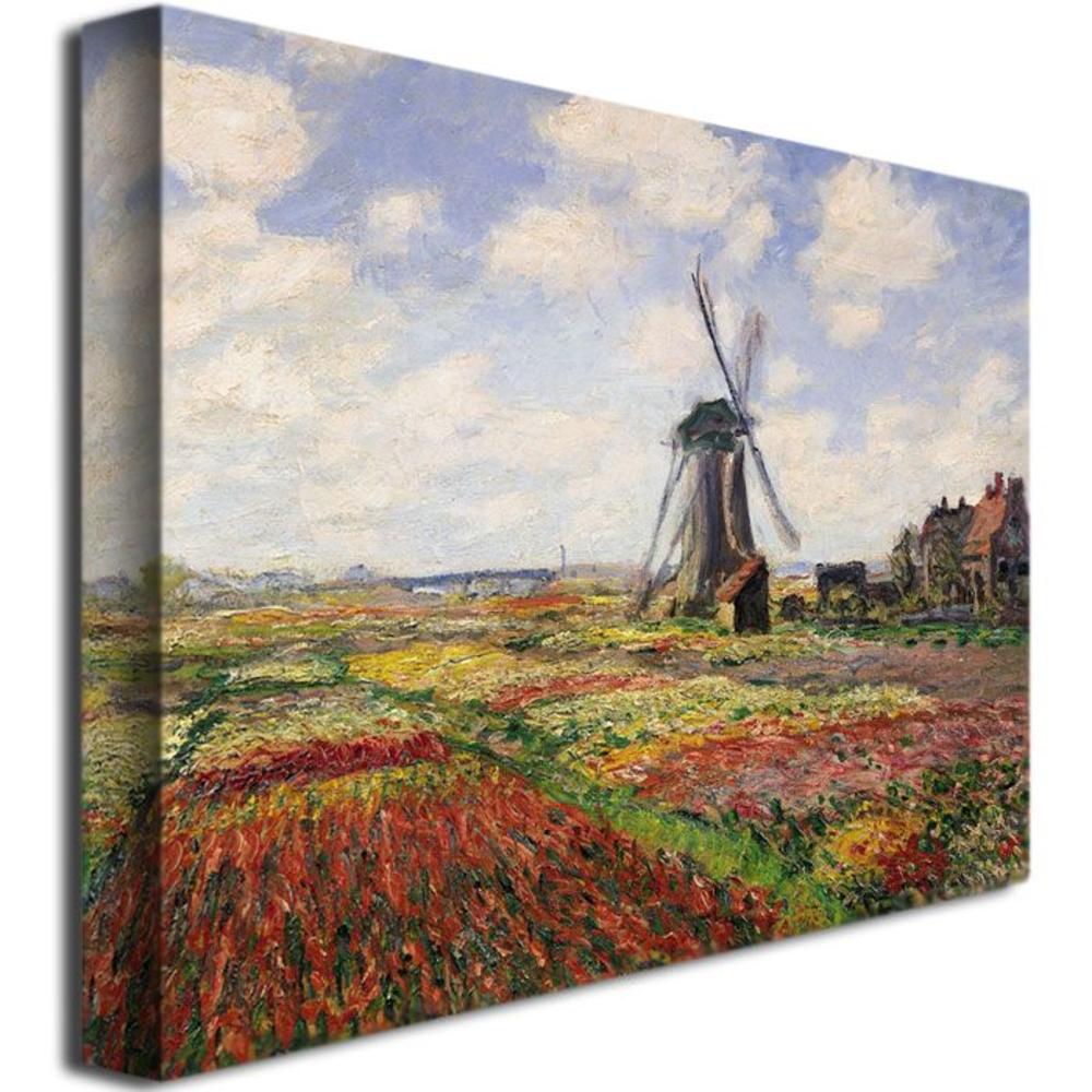 Trademark Global 35x47 inches Claude Monet "Tulip Fields with Rijnsburg Windmill  1886"