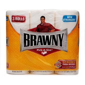Brawny White Paper Towel, 3 Rolls