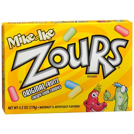 Mike and Ike Zours Sour Candies  Theater Box  4.2 oz.