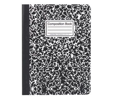 Black marble composition book - 100 sheets