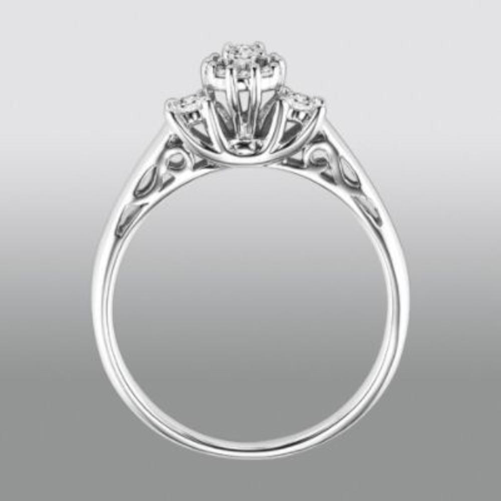 Promise Your Love 1/5 Cttw. Round Cut Diamonds Engagement Ring Sterling Silver