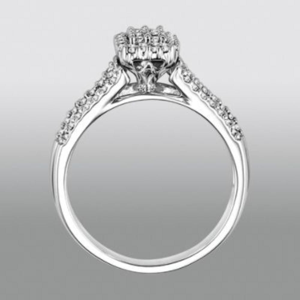 Promise Your Love 1/3 Cttw. Round Cut Diamonds Engagement Ring Sterling Silver