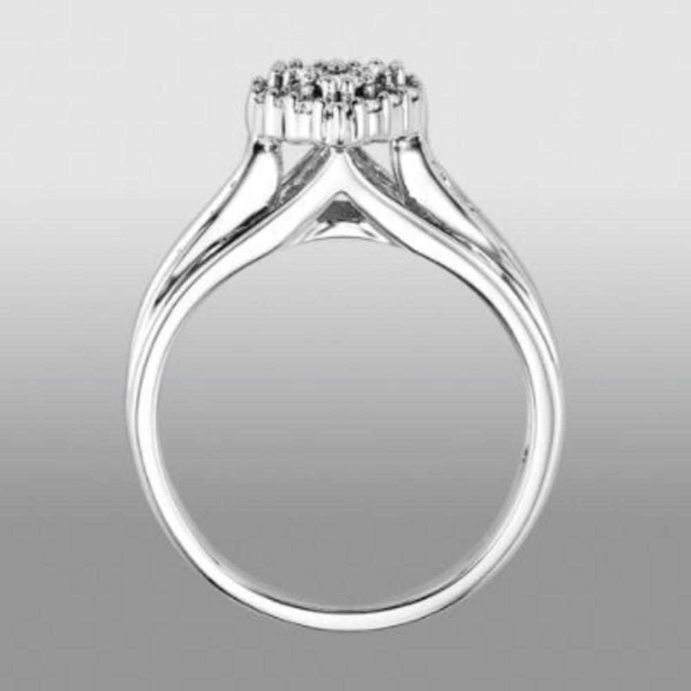 Promise Your Love 1/2 Cttw. Round Cut Diamonds Engagement Ring Sterling Silver
