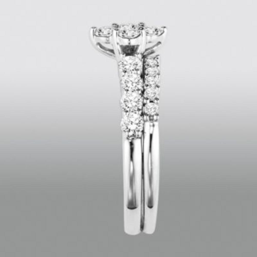 Promise Your Love 1 Cttw. Round Cut Diamonds Bridal Set Sterling Silver