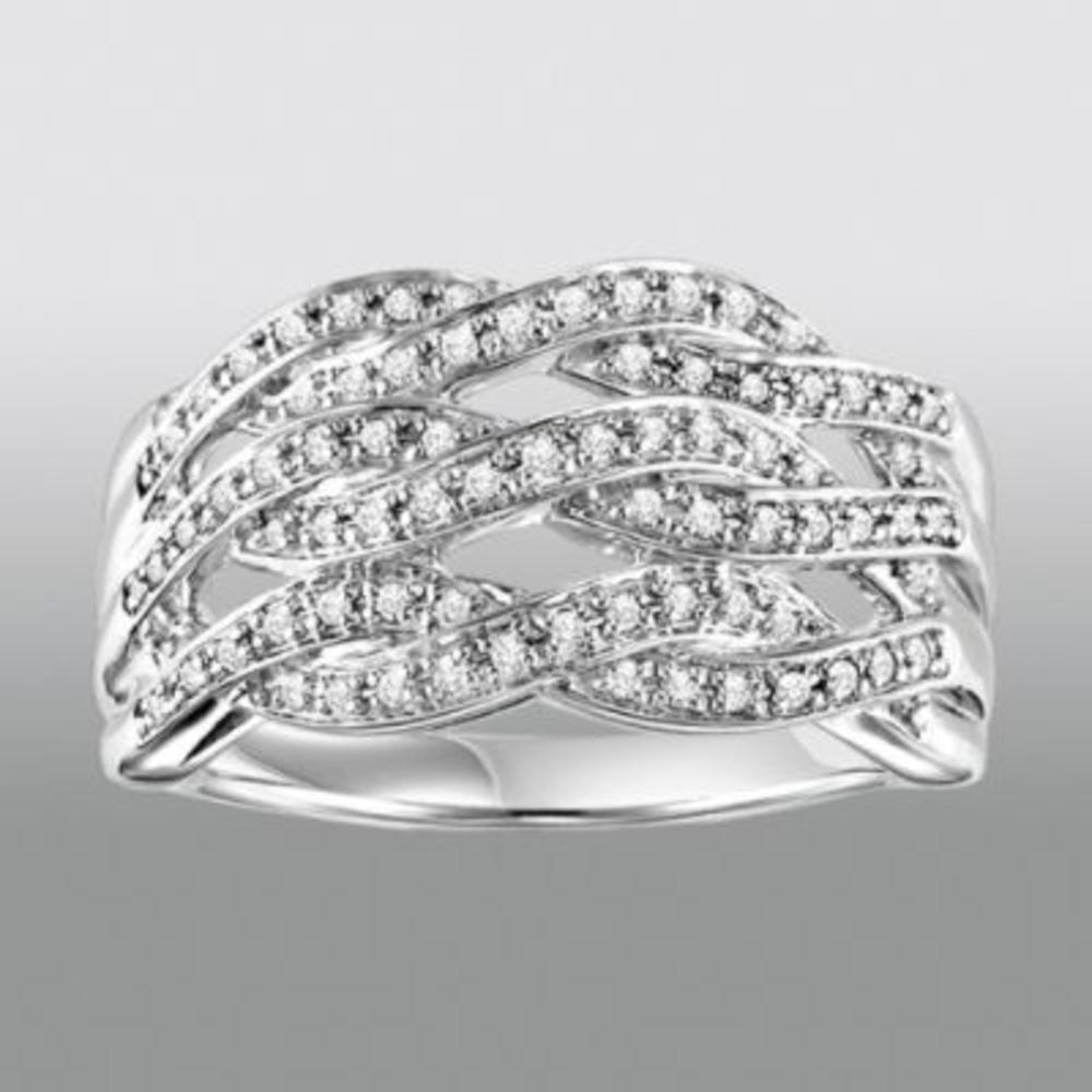 Promise Your Love 1/3 Cttw. Round Cut Diamond Fashion Band Sterling Silver