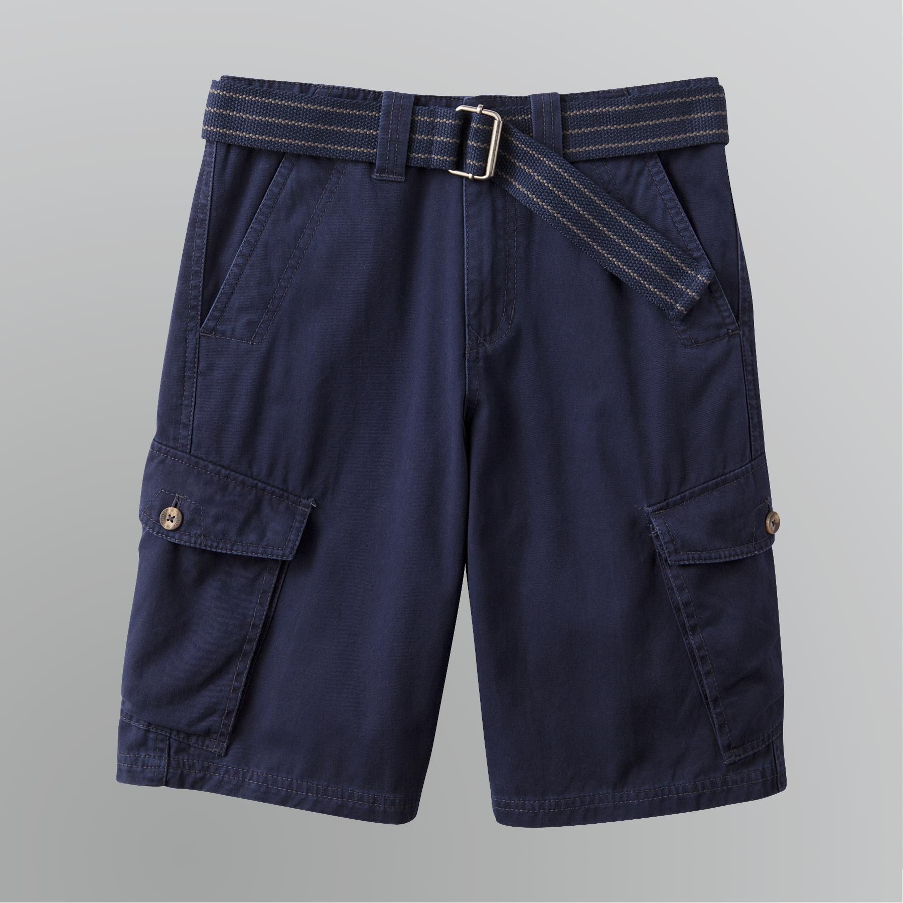 Route 66 Boy's Belted Twill Cargo Shorts