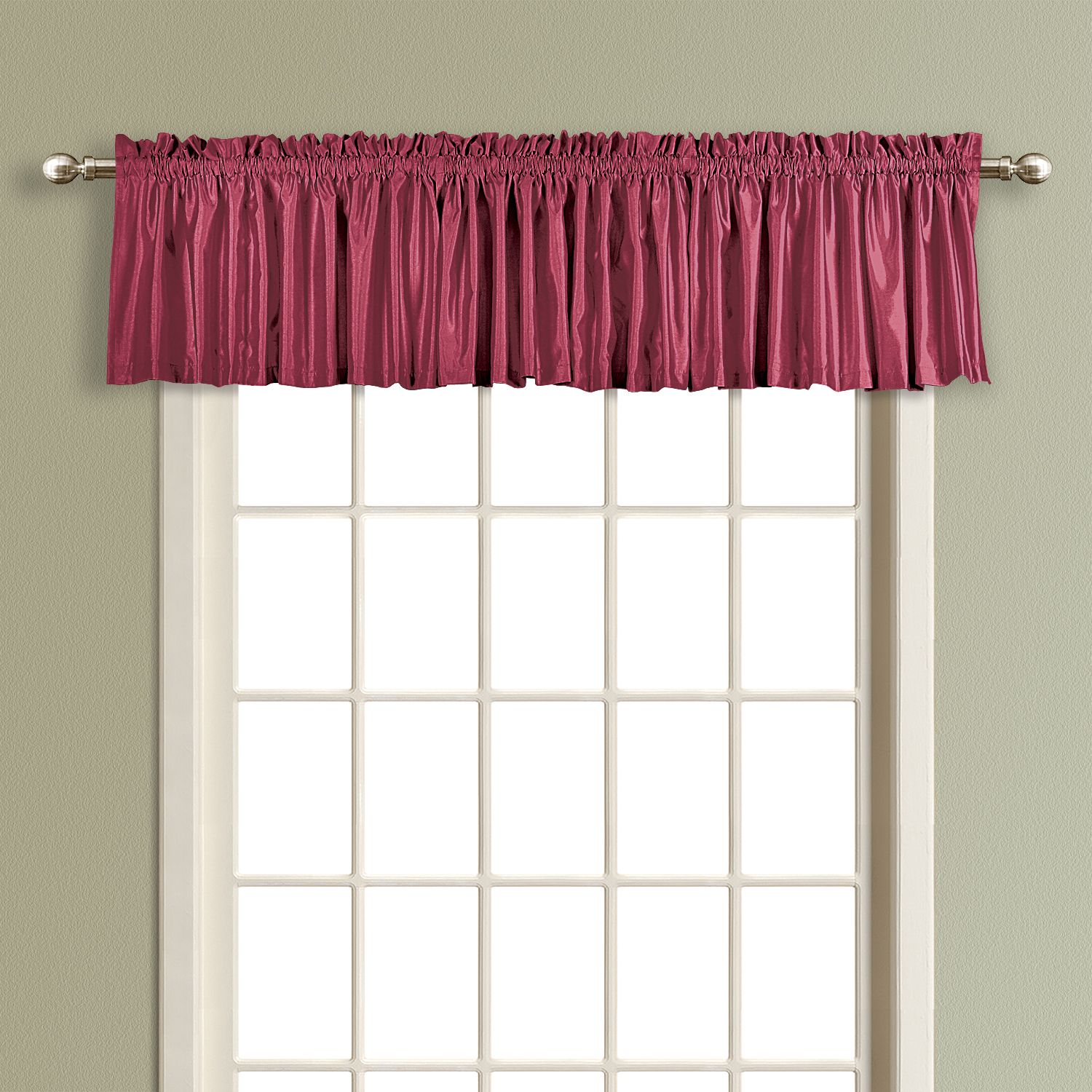 United Curtain Company Anna 54" X 16" faux silk straight valance available in multiple colors