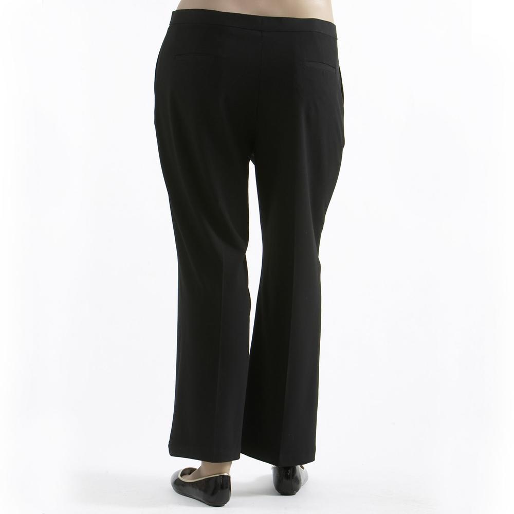 Eccotoo Women&#39;s Plus Tummy Reducer Zip Front Pant Short
