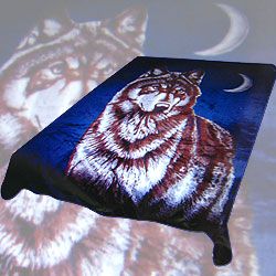 Trademark Acrylic Mink Blanket -  EB318 Wolf and Moon