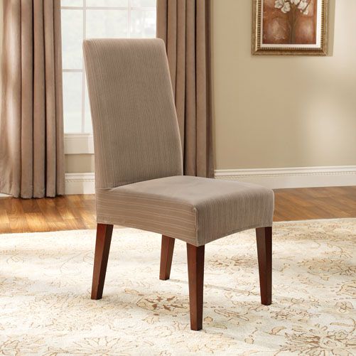 Sure Fit STRETCH PINSTRIPE SHORTY DINING ROOM CHAIR COVER