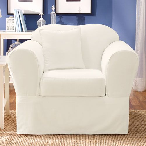 Sure Fit TWILL SUPREME CHAIR SLIPCOVER