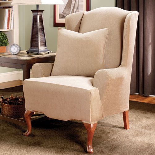 Sure Fit STRETCH STRIPE WING CHAIR