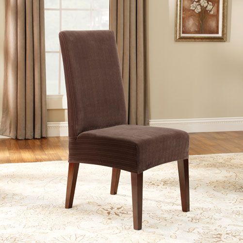 Sure Fit STRETCH PINSTRIPE SHORTY DINING ROOM CHAIR COVER